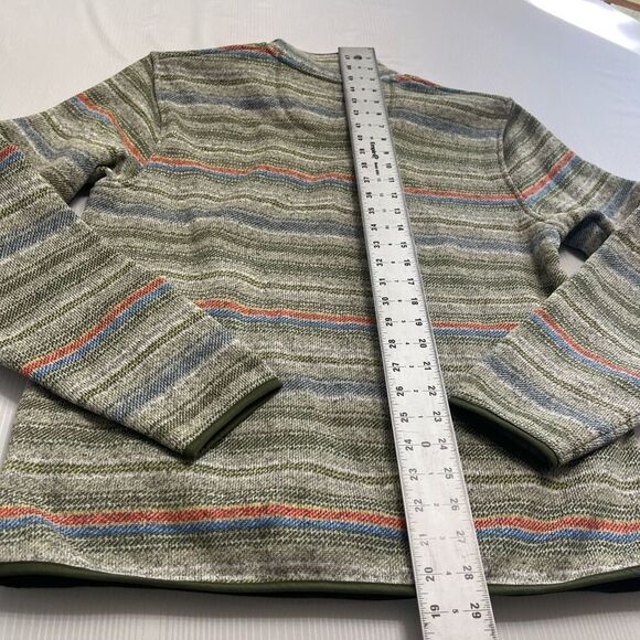 L.L. Bean Slightly Fitted Mens Pullover Printed Marsh Snap Sweater Medium - Picture 8 of 8